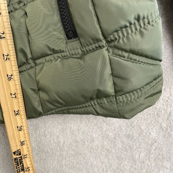NEW Nautica Women's Size L Olive Green Quilted Puffer Jacket W/ Faux Fur Hood - Picture 4 of 11
